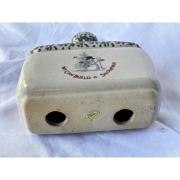 Stoneware We Can Build  Snowman Napkin Holder Christmas Replacement Dining - Picture 3 of 3